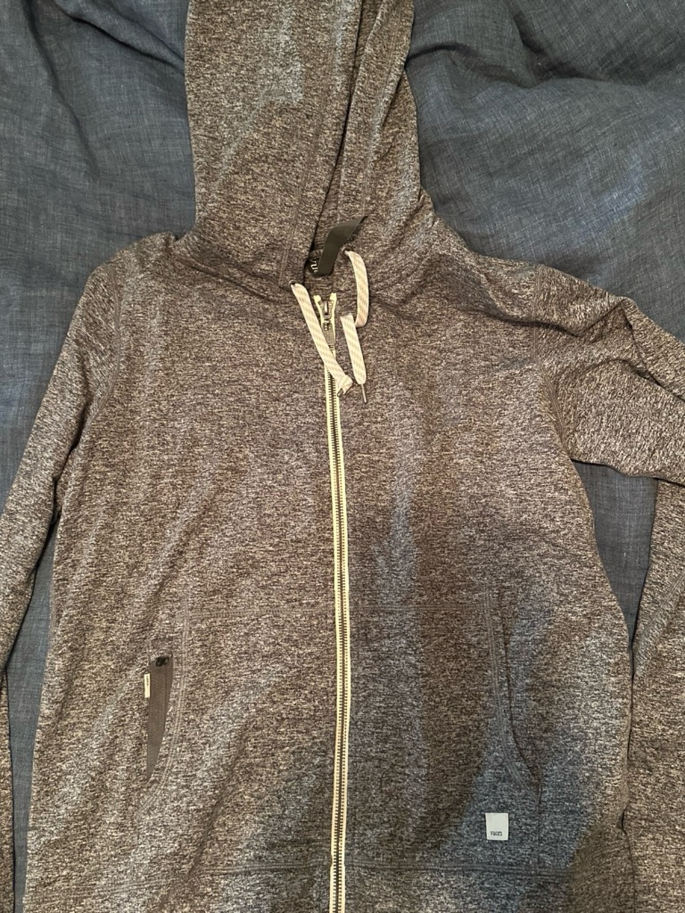 Heathered Gray Zip-Up Hoodie